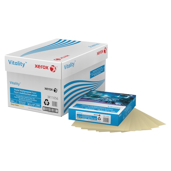 Xerox Multipurpose Paper, 81/2x11, Ivory, PK500 3R11056 Zoro